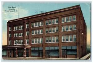 1916 New Hotel Lincoln & Restaurant Building Watertown South Dakota SD Postcard