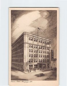 Postcard Inman Hotel, Champaign, Illinois