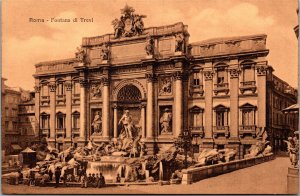 Vtg Roma Fontana di Trevi Fountain Rome Italy 1910s Old View Postcard