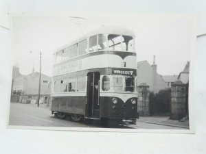 Original Vintage Photo Aberdeen Tram no 140  Woodside Appx Postcard Size