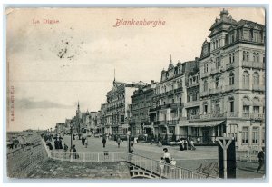 c1905 The Blankenberge Dike Flanders Belgium Antique Posted Postcard