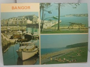 Vintage Multiview Postcard Bangor Co Down Harbour Cafe Swimming Pool etc 1970s