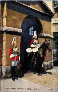 Horse Guards Sentries Whitehall London Vintage Postcard C319