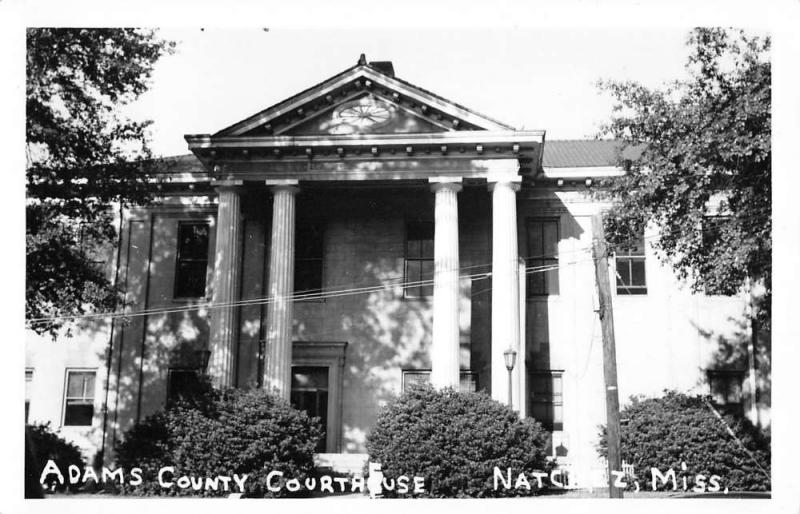 Natchez Mississippi Adams Court House Real Photo Antique Postcard K27530