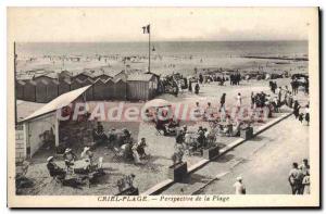 Old Postcard Criel prospect Beach Beach