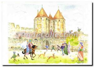 Postcard Old Carcassonne Travers time Aude La Cite