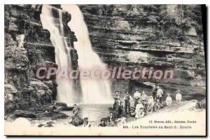 Old Postcard Tourists Au Saut Du Doubs