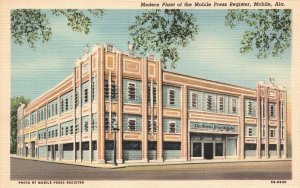 Vintage Postcard 1920's Modern Plant Building of Mobile Press Register Alabama