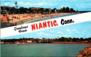 Connecticut Greetings From Niantic Crescent Beach Niantic Bay & Railroad Bridge