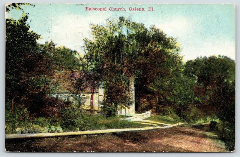 Galena Illinois~Dirt Road Downhill~Grace Episcopal Church~Prospect Street~1910