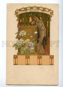 187738 ART NOUVEAU Autumn by SONREL Vintage PC