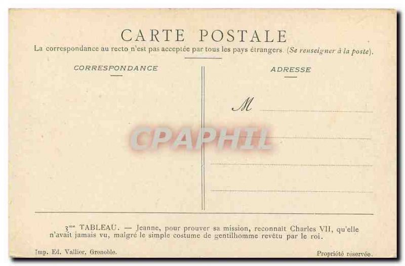 Postcard Old 3rd Table Jeanne to prove his mission recognizes Charles VII she...