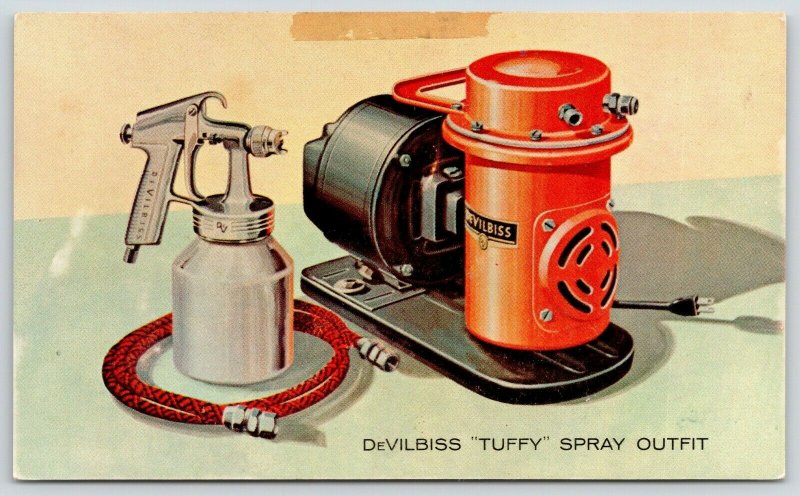 Toledo Ohio~DeVilbiss Company~Tuffy Spray Outfit~Painter~1950 Adv Postcard