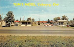 COBOURG, Ontario Canada   TOM'S MOTEL  Roadside  50's CARS  Chrome Postcard