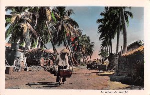 Vietnam Returning from Market Tinted Real Photo Vintage Postcard AA40024