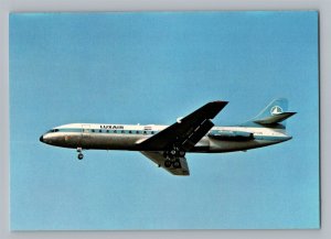 Aviation Airplane Postcard Luxair Airline Luxembourg Caravelle T1