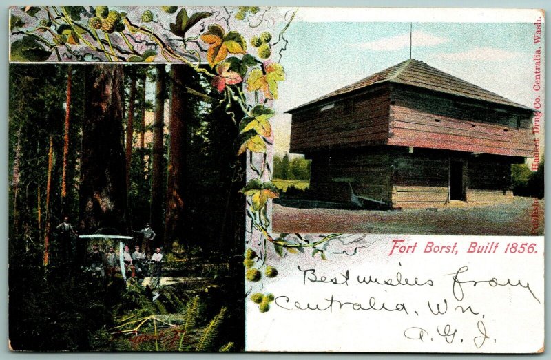 Fort Borst Centralia Washington WA 1907 UDB Postcard J1