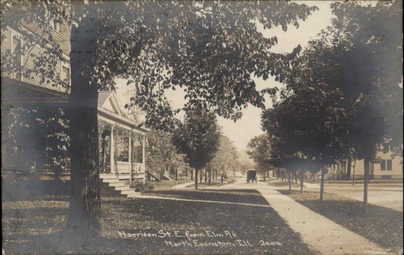 North Evanston IL Harrison St. CH Childs 1907 Used Real Photo Postcard