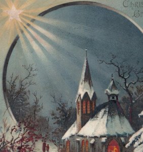 1880s Christmas Wirths & Bros. No. 255 Star Shine Church Snow 3L