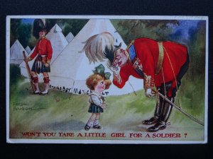 WW1 Tommy Series WONT YOU TAKE A LITTLE GIRL FOR A SOLDIER Fred Spurgin c1914 PC