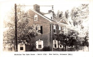 New Castle Delaware Nicholas Van Dyke House Real Photo Vintage Postcard AA111048