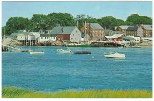 DAMARISCOTTA, MAINE BOATS IN THIS QUAINT HARBOR CHROME POSTCARD