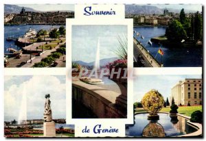 Modern Postcard Souvenir De Geneve The bay Bridge Mont Blanc jet & # 39eau Qu...