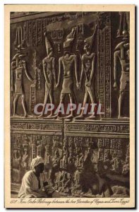 Old Postcard Egypt Egypt Kom Ombo Tolomey entre les two Divinities of Upper a...