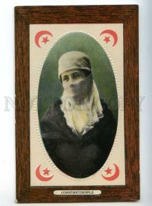 241100 TURKEY CONSTANTINOPLE girl in yashmak Vintage embossed