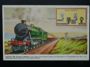 GWR Great Western Railway LOCOMOTIVE No.1023 COUNTY OF OXFORD - Old Postcard