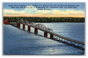 Eggner's Ferry Bridge Aerial View Kentucky Lake KY UNP Linen Postcard H30