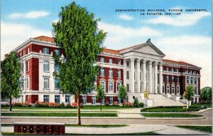 Vtg La Fayette Indiana IN Administration Building Purdue University Postcard