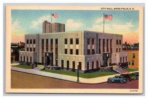 Vintage 1940s Postcard City Hall, Sioux Falls, South Dakota