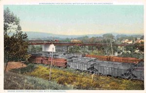 Stroudsburg Delaware Gap Streetcar Railroad Railyard Pennsylvania 1910c postcard