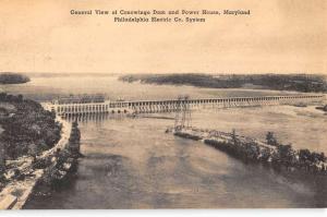 Conowingo Dam Maryland Power House Birdseye View Antique Postcard K97941