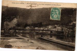 CPA Vallée de la Meuse - MONTHERMÉ - Le Pont Suspendu et l'Enveloppe (224814)