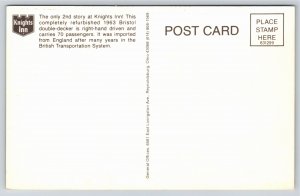 Transportation~Double Decker 1963 Bristol Bus @ Knights Inn~Vintage Postcard