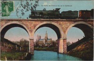 CPA BAYEUX Le Viaduc de l'Aure et Vue sur la Cathedrale (1227684)