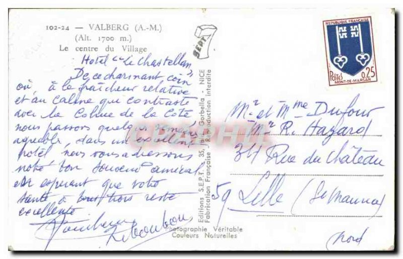 Old Postcard Valberg Village Center