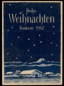 3rd Reich Germany 1942 Kaukasus Weihnacht Christmas Card Cover 100668