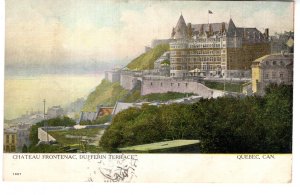 Chateau Frontenac, Dufferin Terrace, Quebec, Warwick, Used 1908