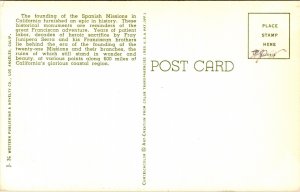 California Spanish Christian Missions State Map Multi View DB Postcard 