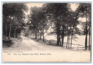 1916 View Near Highland Lake Hotel Dirt Road Winsted Connecticut CT Postcard