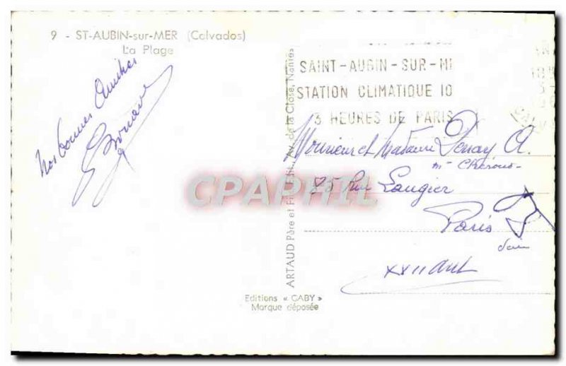 Modern Postcard St Aubin sur Mer Beach