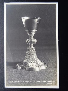 Staffordshire DENSTONE COLLEGE Gilt Jewelled Chalice Old RP Postcard by A McCann