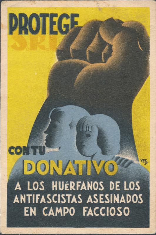 Mint Spain Civil War Postcard Donations for Orphans of Anti Fascists