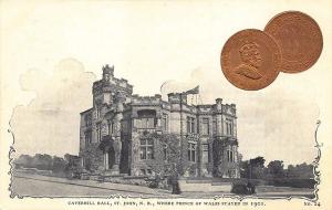 Caverhill Hall St John NB 1903 1 Cent Coin #24 Postcard