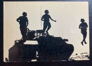 Mint Israel Real Picture Postcard RPPC 6 Days War 1967 Soldier Over Tank