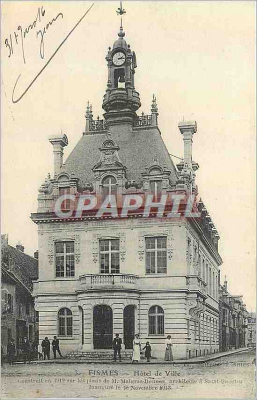 Old Postcard 3 Reims city hall