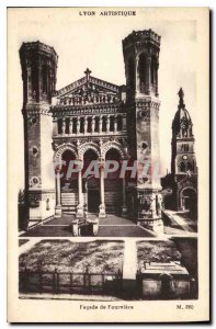 Postcard Old Lyon Artistic Facade of Fourviere